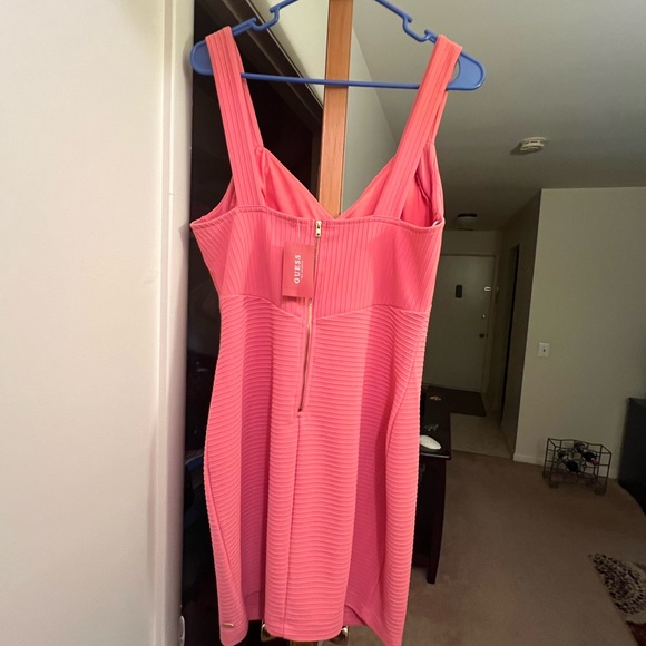 Guess Peach/Coral Bandage Mini Dress -Size Large - Picture 2 of 4
